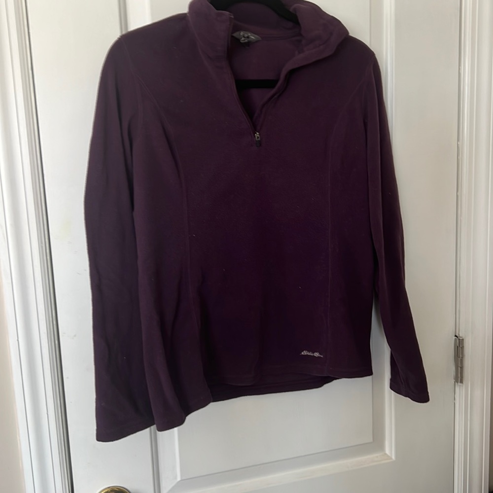 Eddie Bauer 3/4 zip purple fleece top size small S